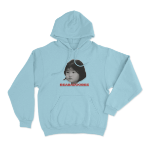 Monochrome Kid Photo Unisex Hoodie Sky Blue